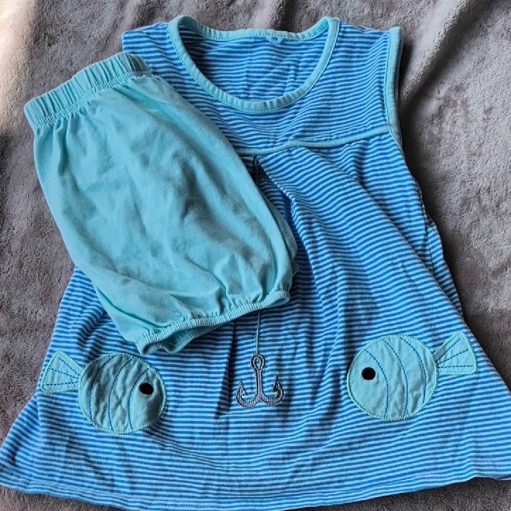 Blue Striped Kids Matching Set